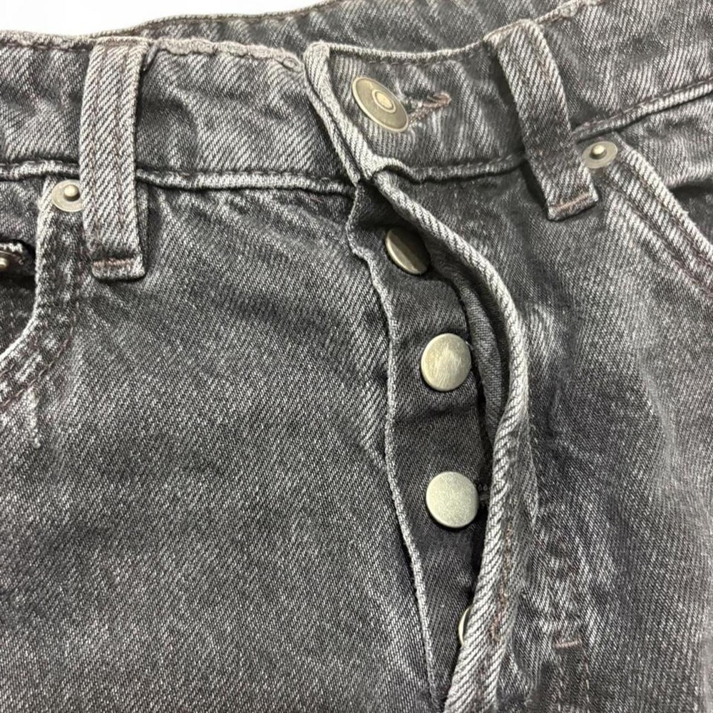 Distressed Skater Straight Leg Jeans Zara Men Faded Black Grunge Streetwear 29" - Picture 4 of 8